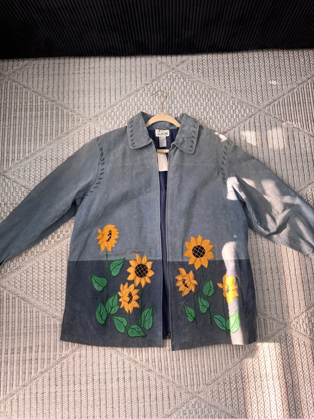 Vintage Leather Sunflower Jacket